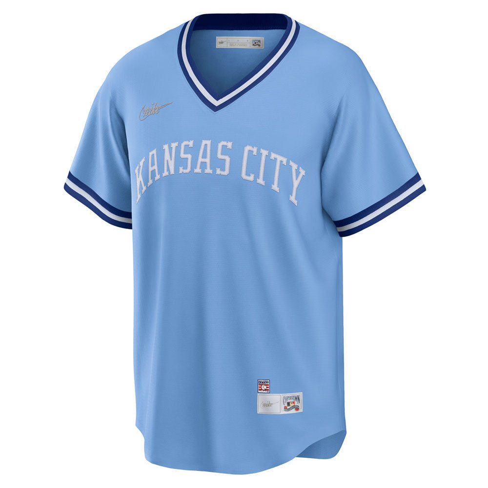 Men's Kansas City Royals George Brett Road Cooperstown Collection Player Jersey - Light Blue